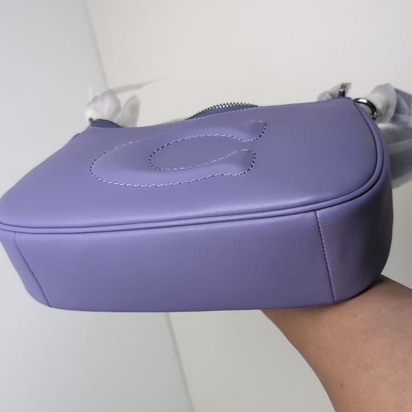 Coach CR099 Teri Shoulder leather Bag Silver/Light Violet (Frim Price) - Picture 8 of 16